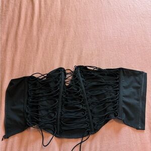Missguided Black Strappy Corset Top